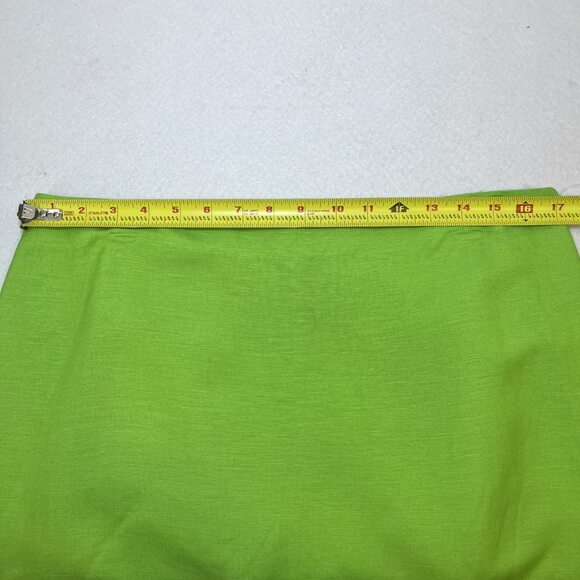 Larry Levine A-line flirty flowy bottom linen blend green skirt womens 14 NWT - Picture 11 of 13